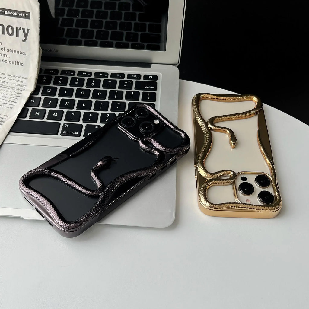 Luxury Hollow Snake Plating Phone Case