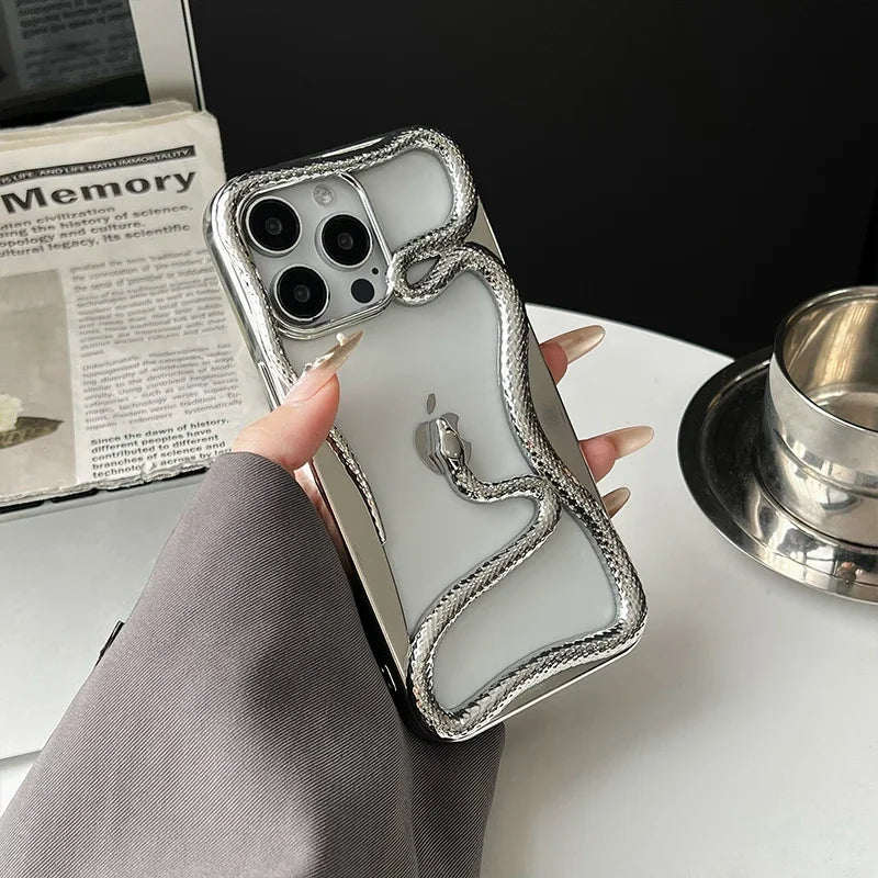 Luxury Hollow Snake Plating Phone Case