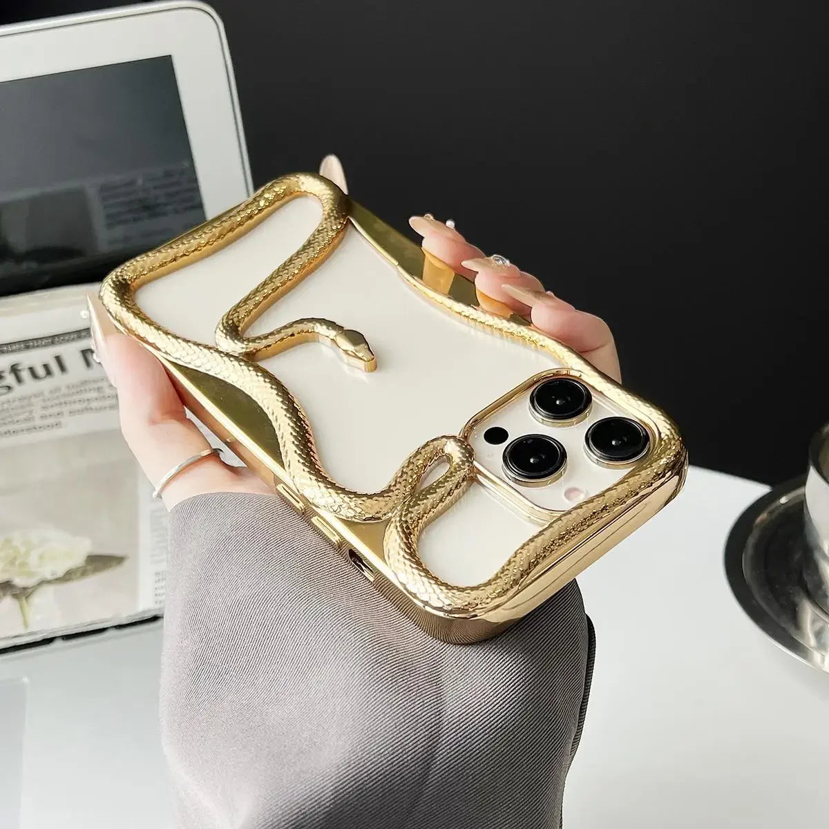 Luxury Hollow Snake Plating Phone Case