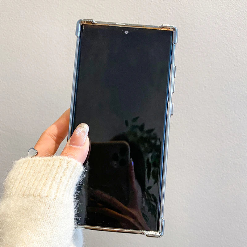 Luxury Magnetic Plating Wireless Charging Case | Clear Lens Protection for Samsung