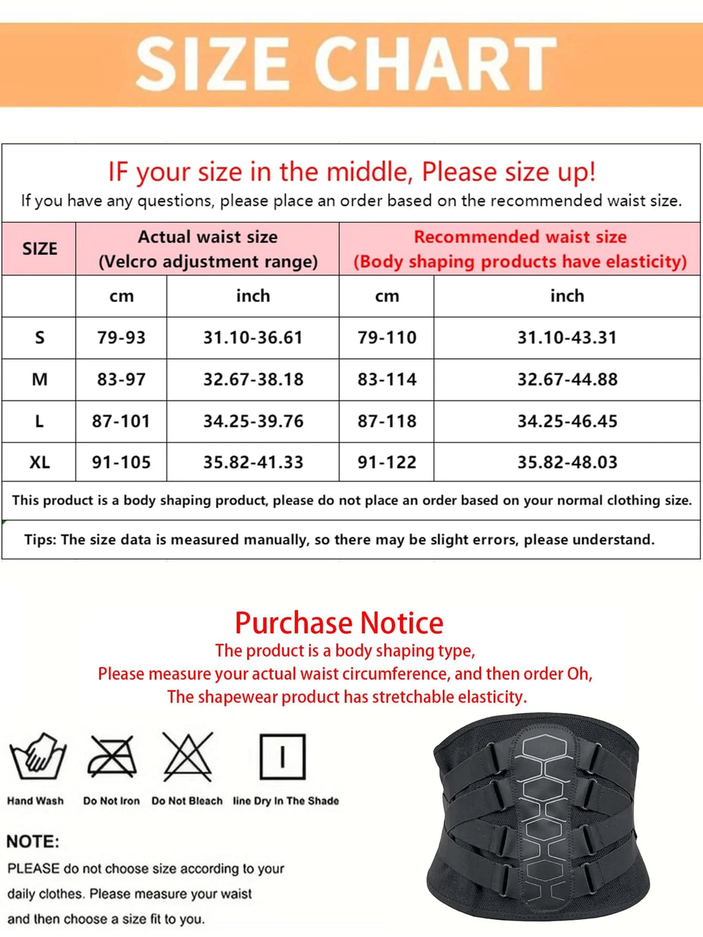 Adjustable Back Support Belt – Compression Waist Shaper