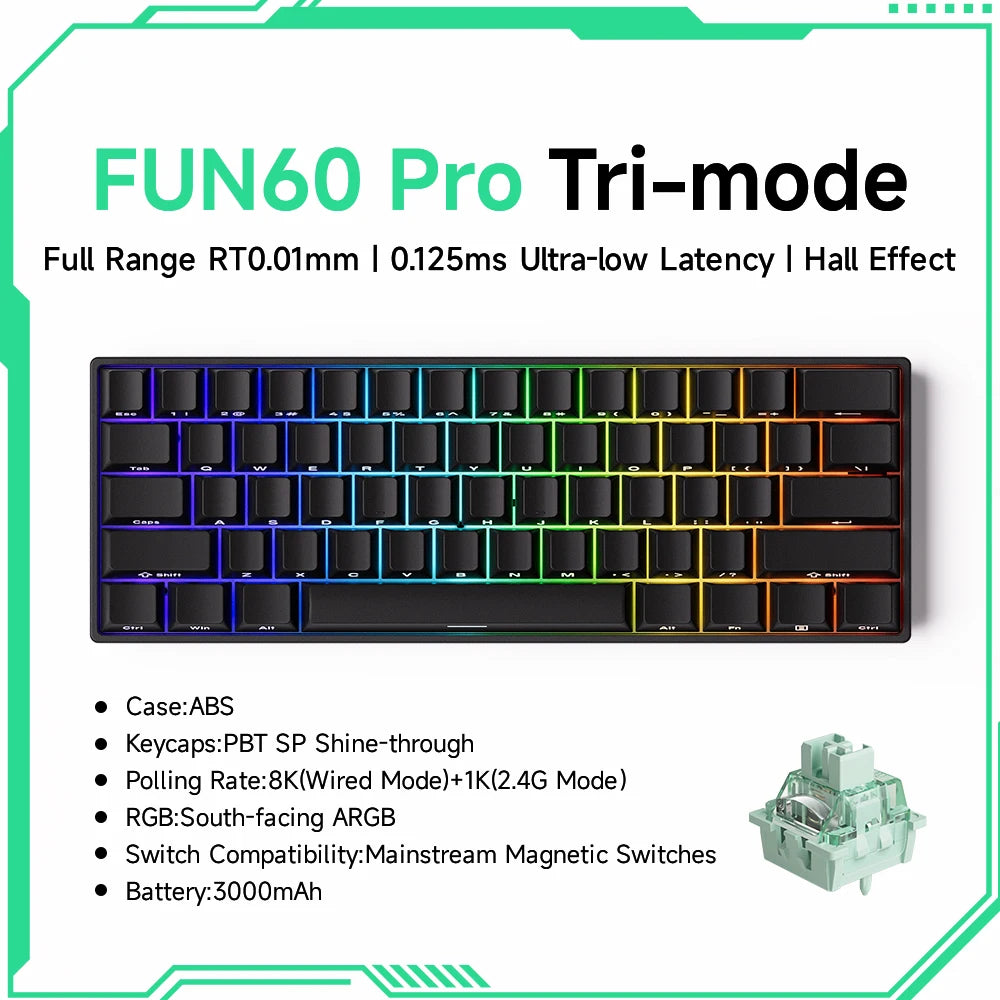 Mechanical Gaming Keyboard – Magnetic Switch, Rapid Trigger 0.01mm, 8K Polling, ARGB, HE/TMR Custom
