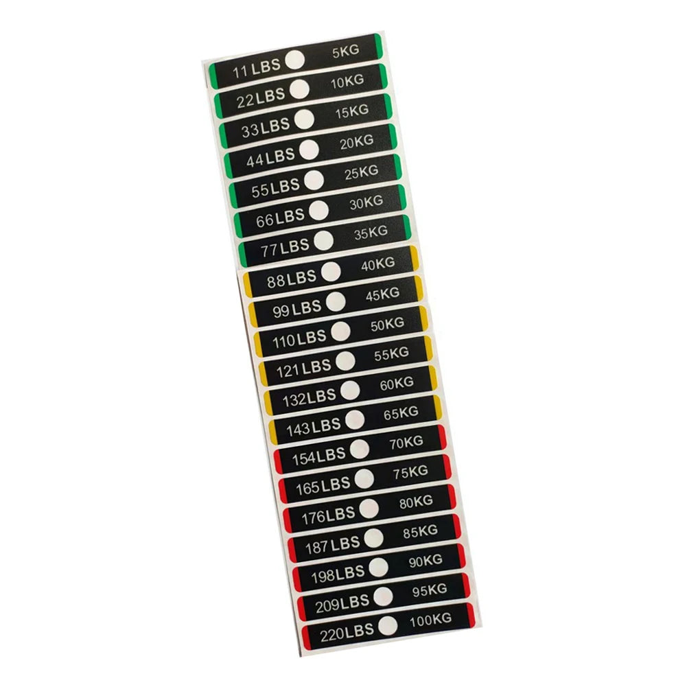 Weight Stack Number Stickers
