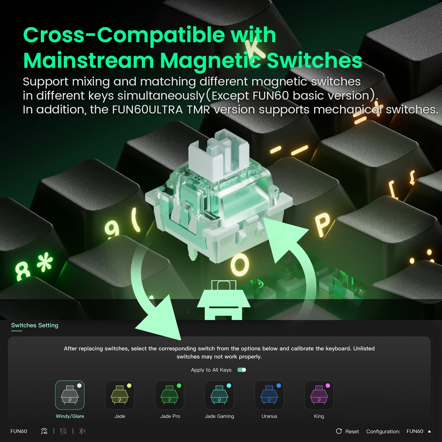 Mechanical Gaming Keyboard – Magnetic Switch, Rapid Trigger 0.01mm, 8K Polling, ARGB, HE/TMR Custom