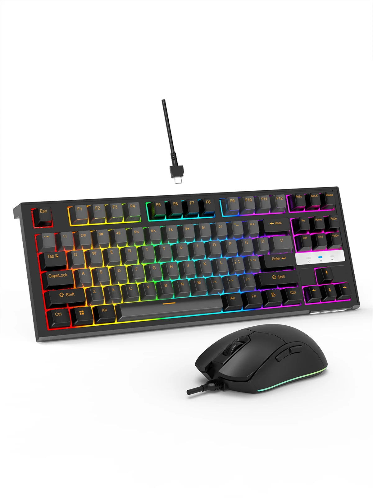 Mechanical Keyboard delivers precision and style with 20+ RGB backlit modes, hot-swappable switches, and an ergonomic design. Perfect for both gaming and office use.