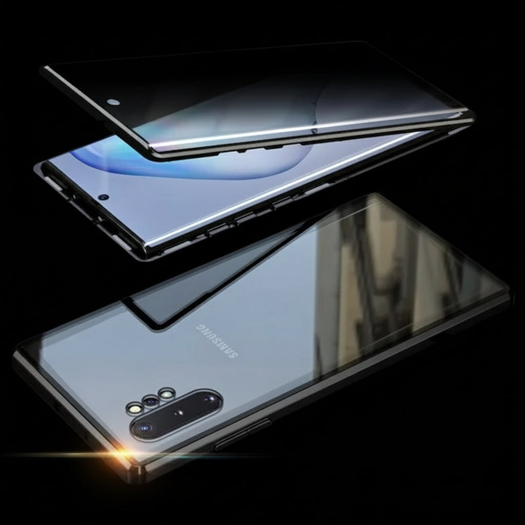 Black phone case on a reflective surface with 'Black' label