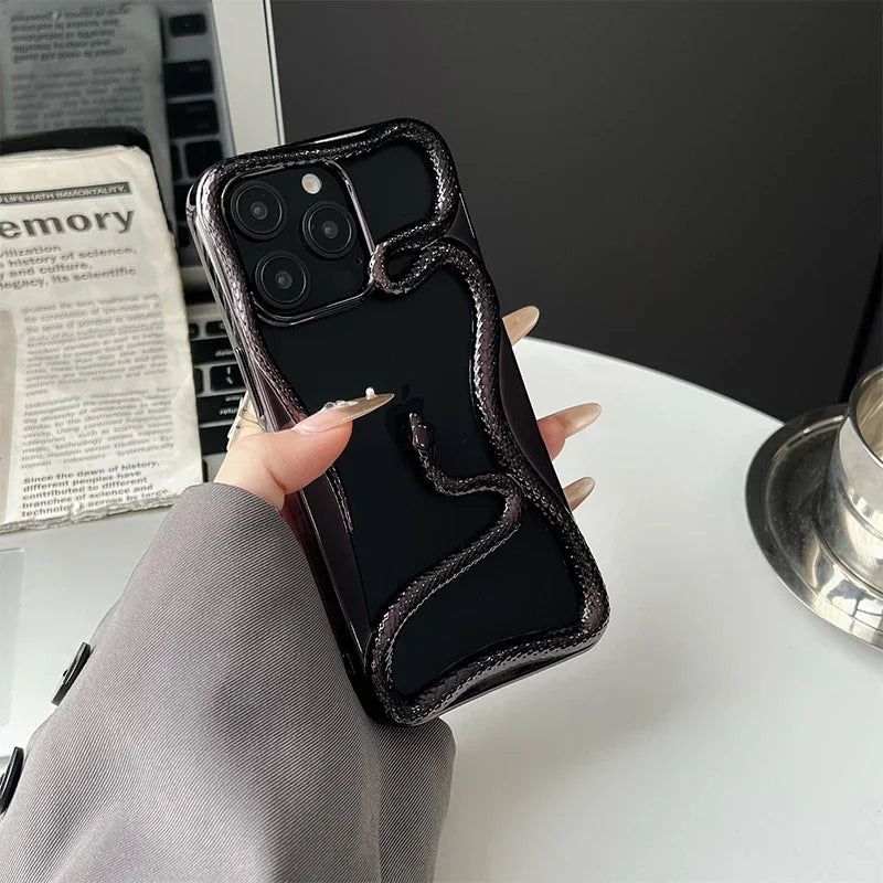 Luxury Hollow Snake Plating Phone Case