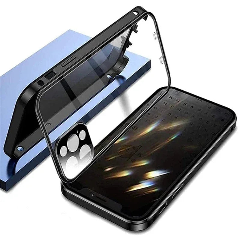 Double-Sided Magnetic Privacy Case with Camera Protection for iPhone