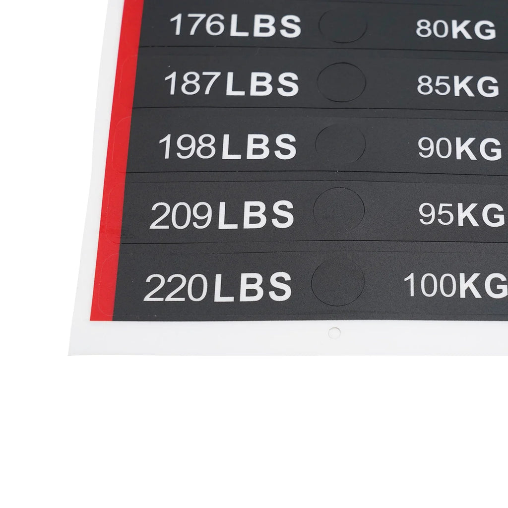 Weight Stack Number Stickers