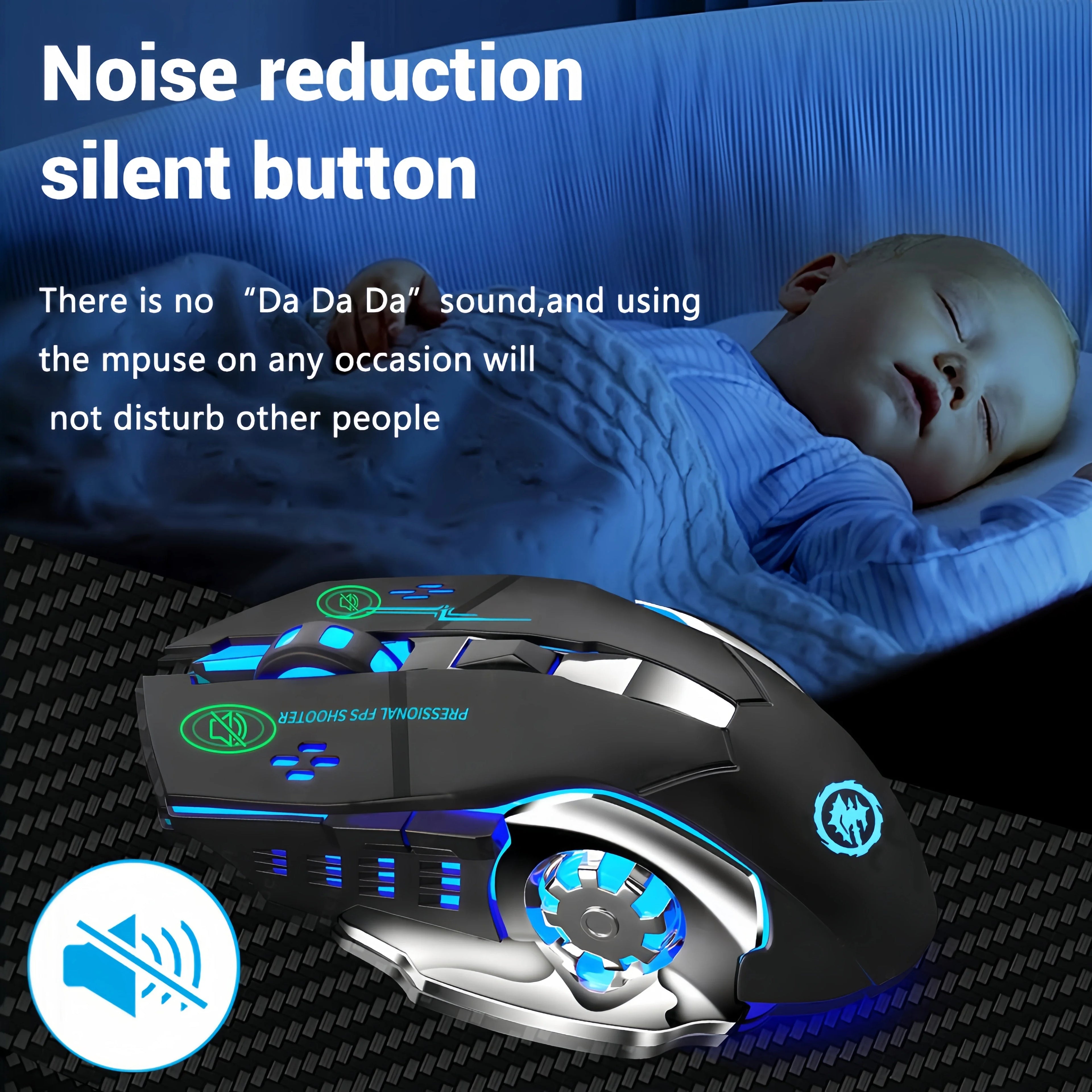 RGB Bluetooth 5.2 & 2.4G Wireless Gaming Mouse – Rechargeable, Silent, 3600 DPI for Laptop