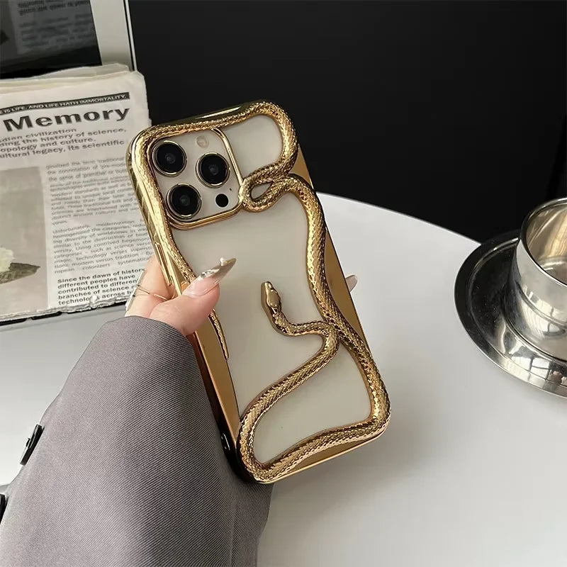 Luxury Hollow Snake Plating Phone Case