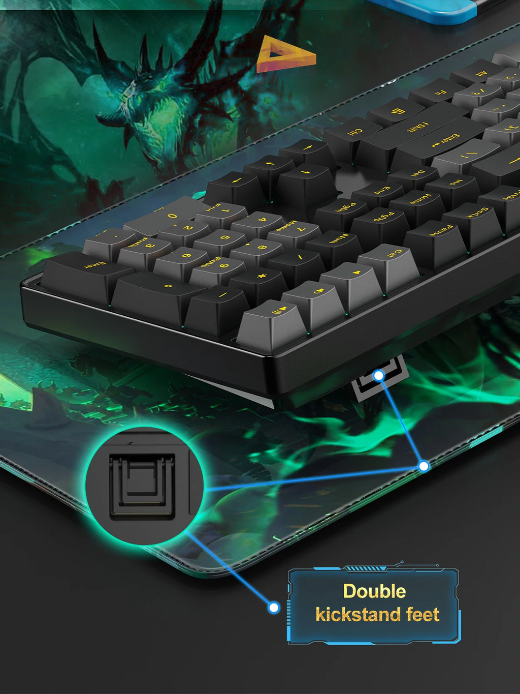 Mechanical Keyboard delivers precision and style with 20+ RGB backlit modes, hot-swappable switches, and an ergonomic design. Perfect for both gaming and office use.