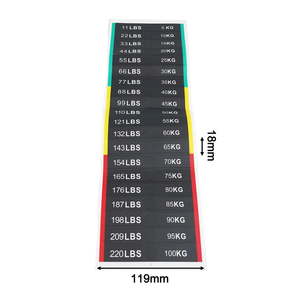 Weight Stack Number Stickers