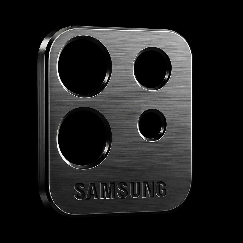 Metal Camera Lens Ring Protector for Samsung with black background