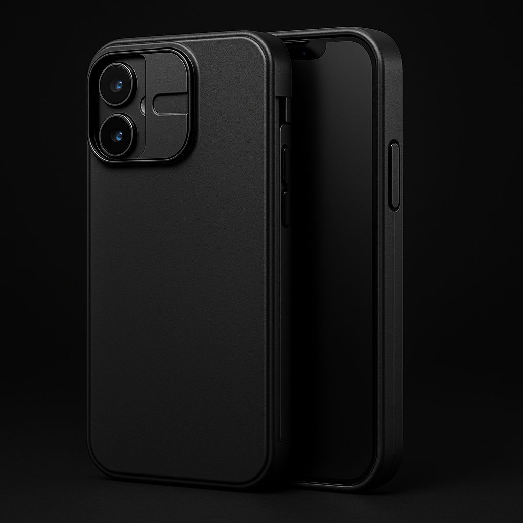 Privacy Magnetic Case with Camera Protection for iPhone with black background